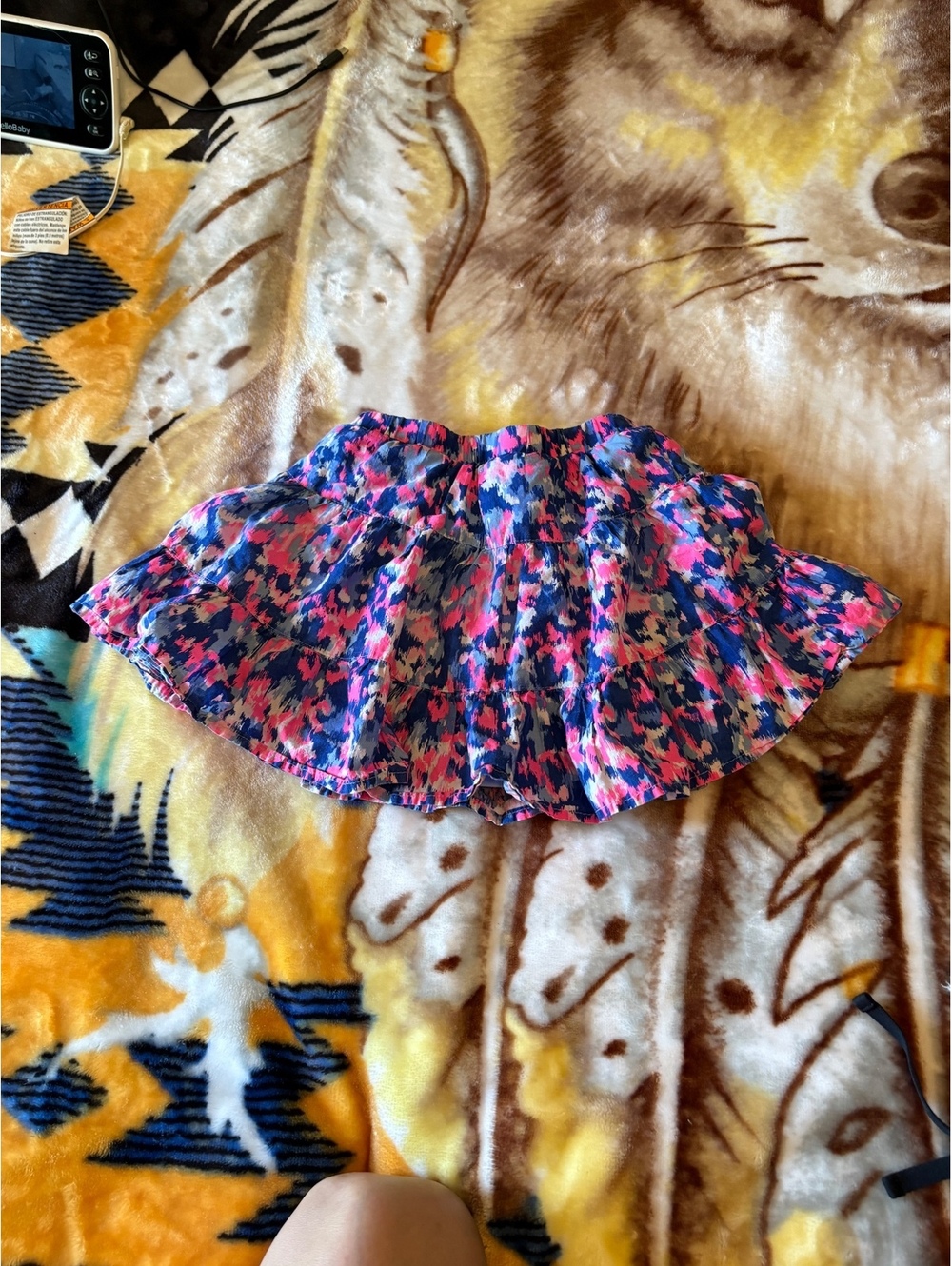 Sonoma Goods for Life Girls Abstract Pink Blue Ruffle Skort Size 5
